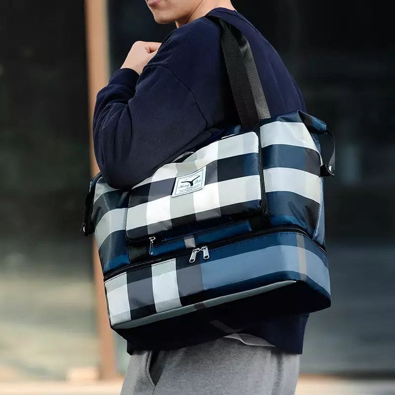 Durable Fitness Handbag, Folding Duffel Bag, Waterproof High Capacity Fashion Plaid Travel Hand Bag, Wet Dry Separation Sports Tote Bag, Women Shoulder Bags, Multifunctional Travel Bag, Convenient Foldable Travel Storage Bag Durable Fitness Handbag, Folding Duffel Bag, Waterproof High Capacity Fashion Plaid Travel Hand Bag, Wet Dry Separation Sports Tote Bag, Women Shoulder Bags, Multifunctional Travel Bag, Convenient Foldable Travel Storage Bag